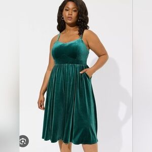 NWT!! TORRID Elegant Teal Velvet Dress
